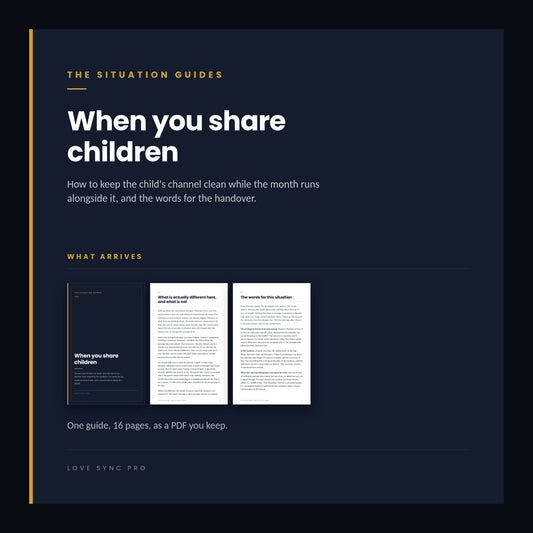 When You Share Children: the one channel that can never carry the two of you