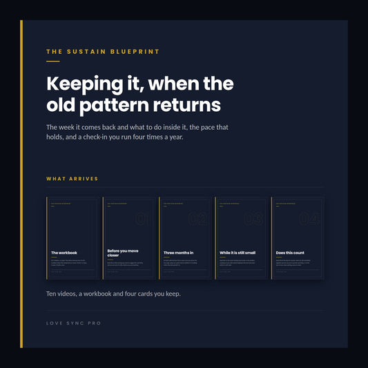 The Sustain Blueprint: keeping it, when the old pattern returns